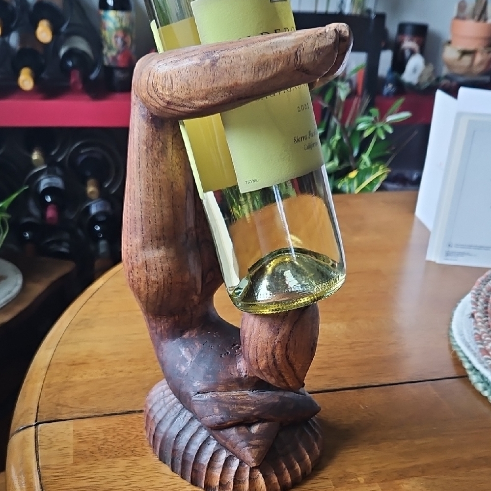 Wooden Yoga Wine Bottle Holder